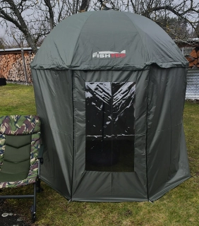 DEŠTNÍK FISHTEC HQ 250 cm s bočnícemi - armádní zeleň